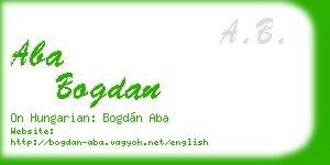 aba bogdan business card